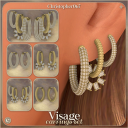 Visage Earrings Set - Diamond Charm Hoops Earring Stack project image