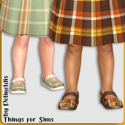 Toddler Fall Plaid Flat Shoes logo