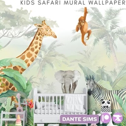 Kids Safari Mural wallpaper set logo