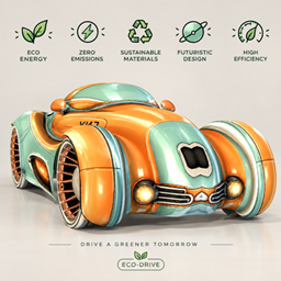 "My Eco Home" Futuristic Eco-Car logo