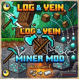 Log and vein miner logo