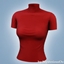 Mock neck fitted top logo