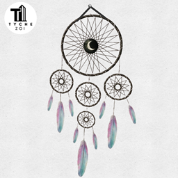Rainbow dreamcatcher with string lights logo