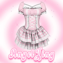 【AngelJing】Pink White Plaid Lace Tutu Dress logo