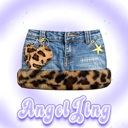 【AngelJing】Leopard Heart Denim logo