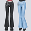 Mid-Rise Grommet Flared Pants logo