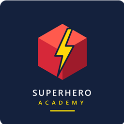 Superhero academy logo