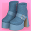 Denim Platform Boots logo