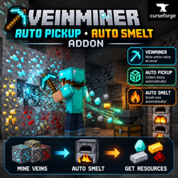 Vein miner (auto smelt auto pickup) logo