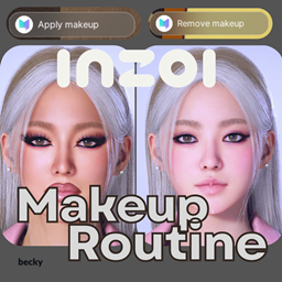 Makeup routine | Apply and remove makeup at a mirror. logo