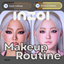 Makeup routine | Apply and remove makeup at a mirror. logo