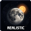 Realstic sun moon logo