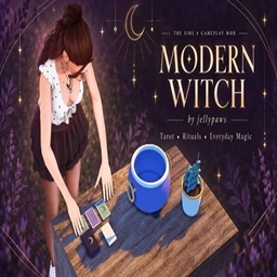 Modern Witch — A Gameplay Mod by jellypaws / Spanish translation by GatamolLunastra logo