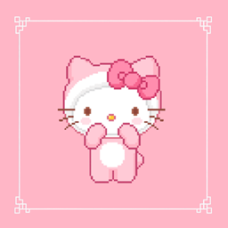 Hello kitty animated totem with A&S, JA, HMi & others logo
