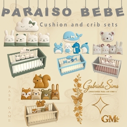 GM_Paraiso Bebe conjunto de almohadones y cunas project image