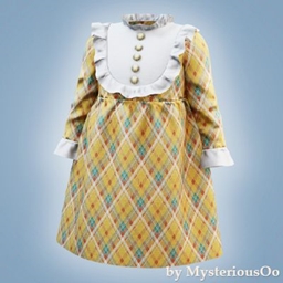 Toddler - Ruffle bib plaid dress logo