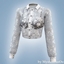 Sheer lace button blouse logo