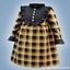 Infant - Ruffle bib plaid dress logo