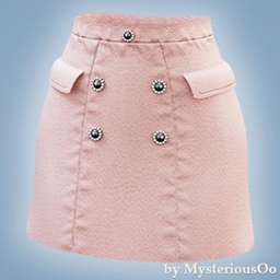 Pearl button mini skirt logo