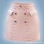 Pearl button mini skirt logo
