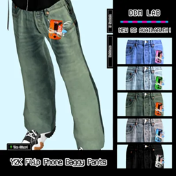 C / Y2K Flip Phone Baggy Pants [5 Swatches] logo