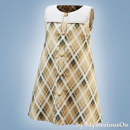 Toddler - Classic plaid dress with collar logo