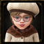 Infant - Round tortoiseshell glasses with gold accents and tinted lenses logo