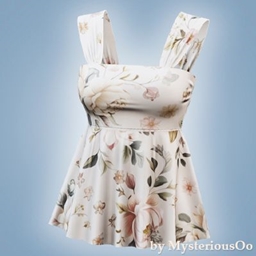 Floral babydoll top logo