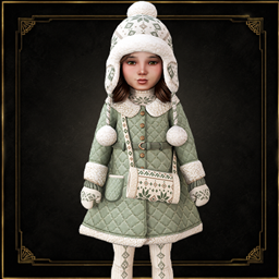 Toddler - Quilted winter coat with sherpa collar and belt logo