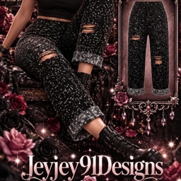 Glitzer and Distressed Jeans logo