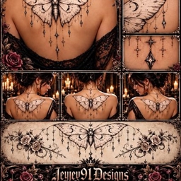 Gothic moth Tattoo by Jeyjey91Designs logo