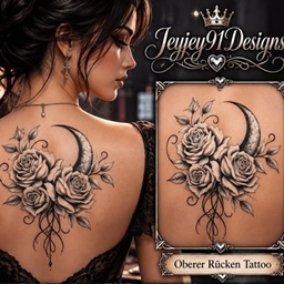 Moon with Roses Tattoo 2 logo