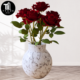 Ruby roses in vase logo