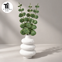 Minimal eucalyptus in spiral vase logo
