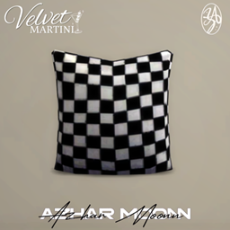[AZHARMOONN] Velvet Martini Collection Checkered Pillow logo
