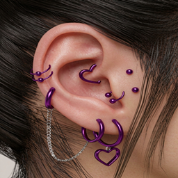 (DIY) ⚠️ Hearts Cave Piercing Female (Right) project image