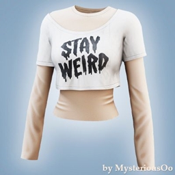 Stay weird crop top logo