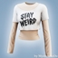 Stay weird crop top logo