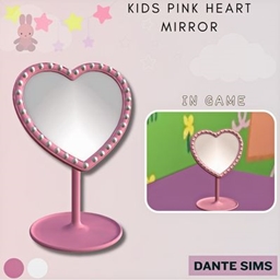 Kids pink heart mirror logo