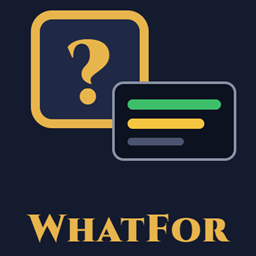 WhatFor (Reagent and Quest Uses in Tooltips) logo