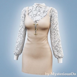 Lace panel mini dress logo