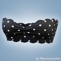 Polka dot bandeau bikini top logo