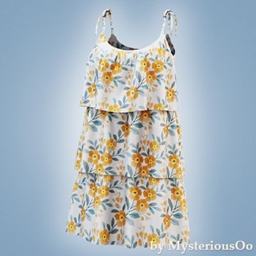 Tiered floral mini dress logo