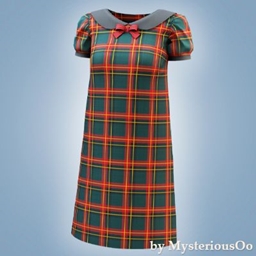 Cute plaid collar mini dress logo