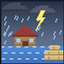realistic flood logo