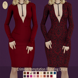 Crimson Temptation Plunging Dress project image