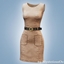 Belted leather mini dress logo