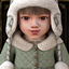 Infant - Knitted neck warmer with snowflake motifs and ribbing logo