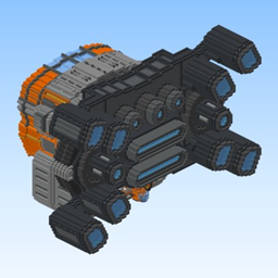 Alien Dark Gunship with Blue Engines project image