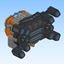 Alien Dark Gunship with Blue Engines logo